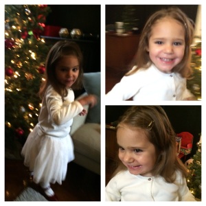 All dressed up for her preschool's holiday soiree!